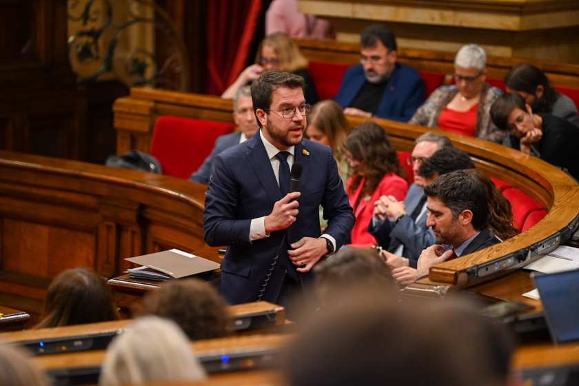   Catalan President Aragonès tells Spain’s government that “Without transparency and accountability, no one can consider the Pegasus crisis resolved”  